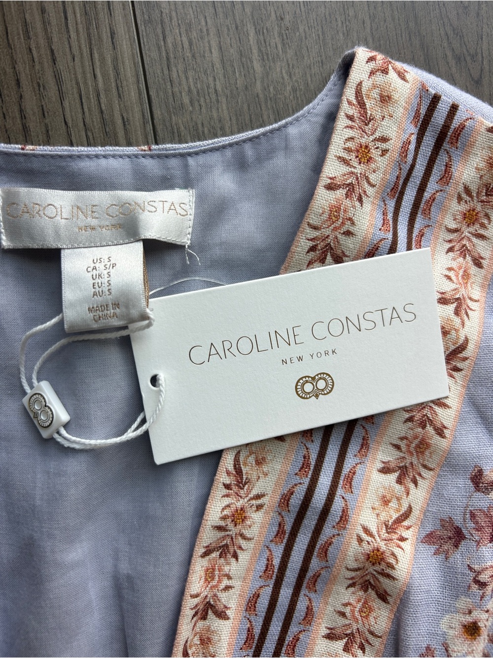 Caroline Constas Floral Linen Blend Maxi Dress NWT size Small - Picture 3 of 5